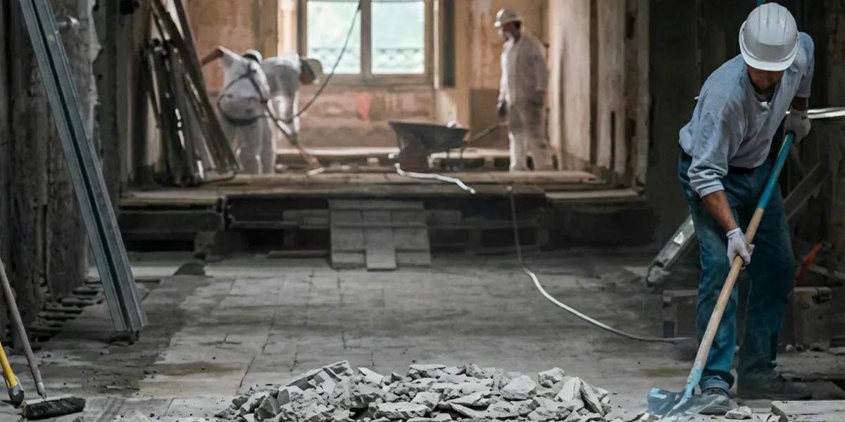 fire damage restoration professionals performing structural cleanup and restoration after a fire in Atlanta, GA