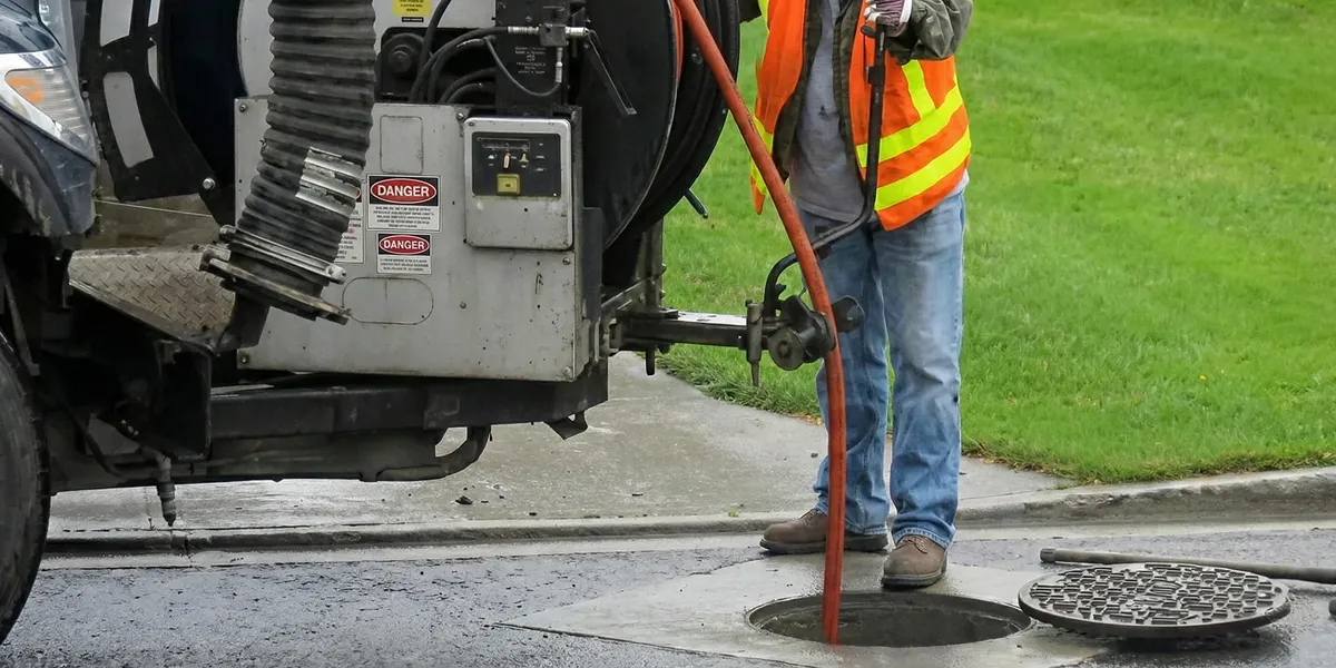 sewage clean up professionals using industrial equipment to remove contaminated wastewater in Atlanta, GA